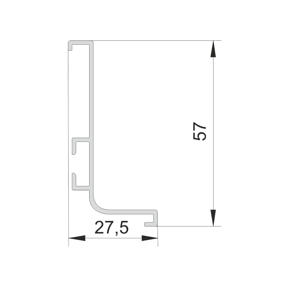 мебельная ручка-профиль L-образный, размеры
