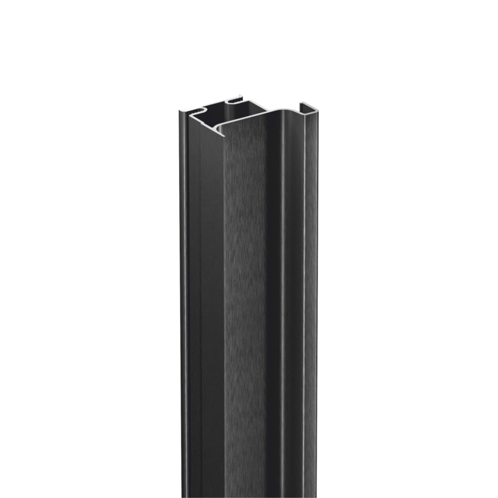 мебельная ручка-профиль Н-образный асимметричный в цвете черный